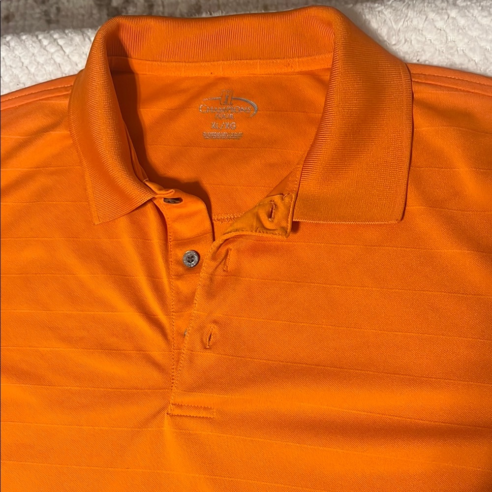 Champions Tour Mens Orange Polo Shirt Short Sleeves size XL